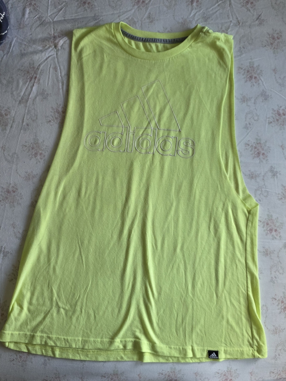 adidas Neon Yellow Women's Sleeveless Logo Tank